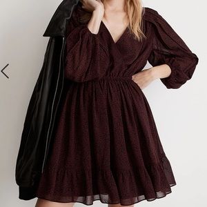 NWT! Madewell Georgette Faux Wrap Mini Dress
